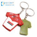 New design custom soft pvc rubber football team club brand logo sport t shirt shaped jersey keychain